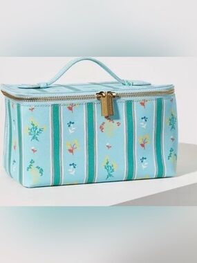 Pencil & Paper Co x Neely & Chloe  Stripe Cosmetic pouch with Top Handle and Zip
